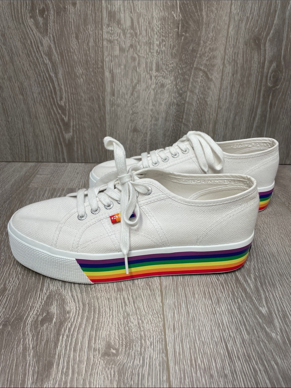 Superga Rainbow Pride Platform Canvas Sneakers 2790 Rare in size (EU41) US 9.5